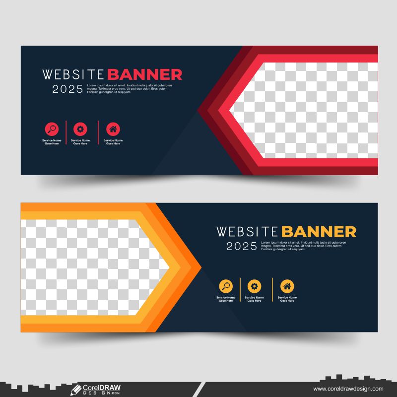 Two New Color Website Banner Design Premium Design