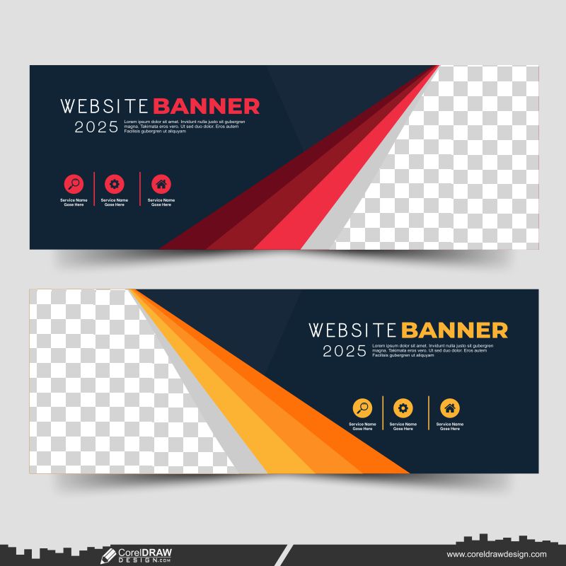 Two Unique Color Website Banner Design Premium Design