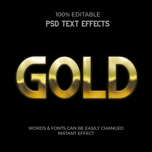 Ultimate Gold Editable Text Effect, Free Psd File