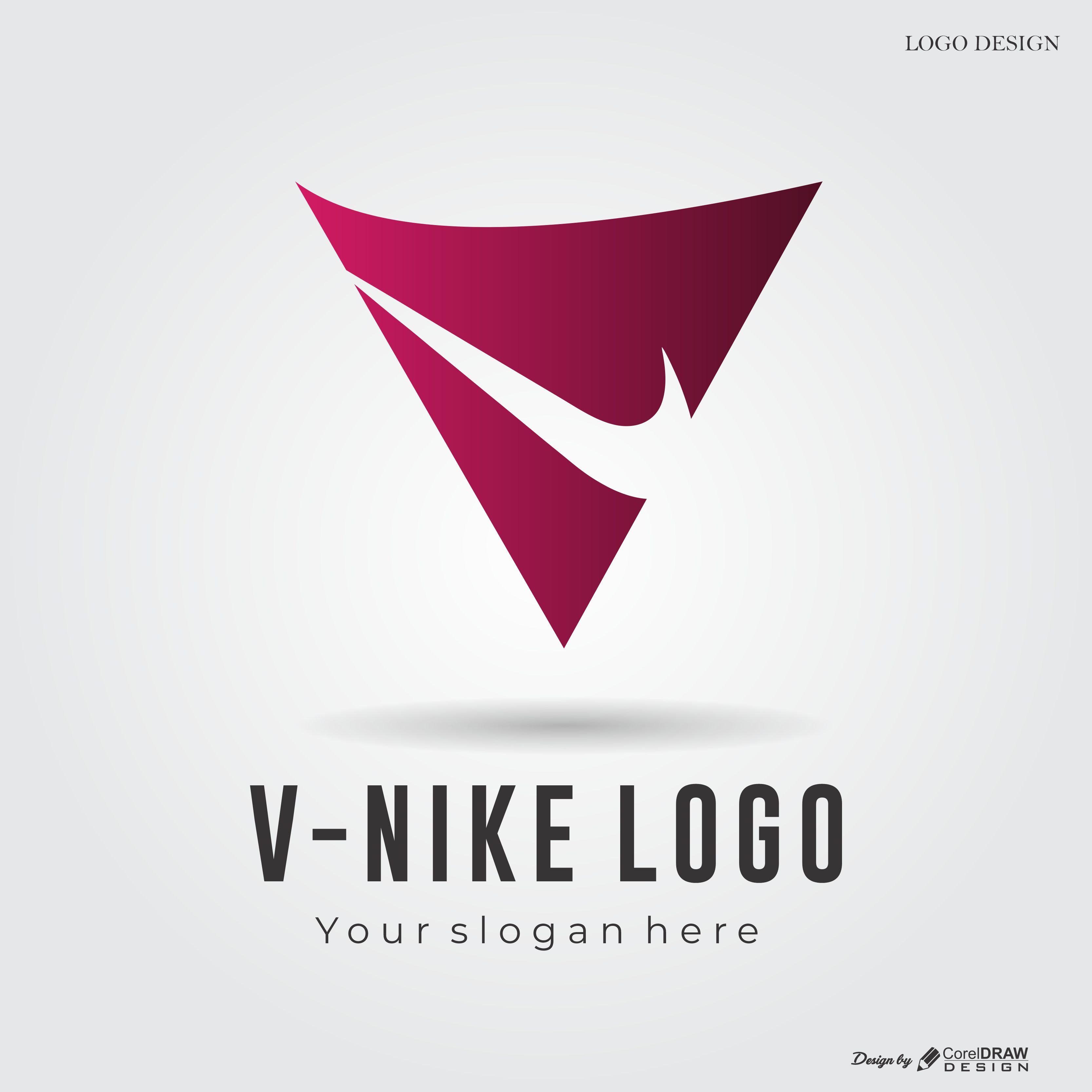 V Nike Logo Purple Download Free Logo Design Template From Coreldrawdesign