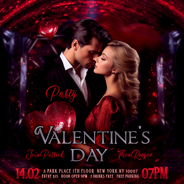 Valentine's Day Party Social Media Banner PSD Template Download For Free