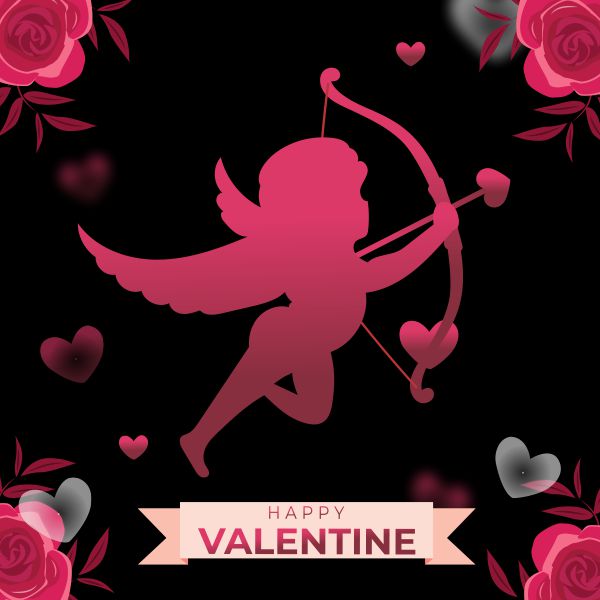 Valentine Angle Vector illustration, Happy Valentines Day