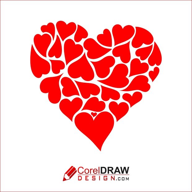 Valentine Day, Heart of Hearts, Love Illustration, Free Vector, Free Download, CorelDrawDesign
