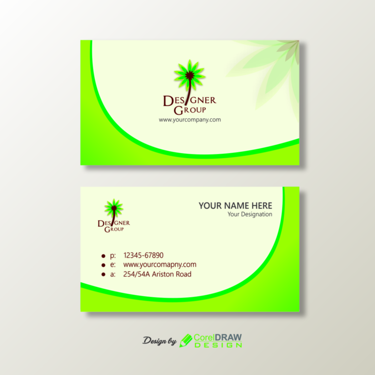 vector-green-simple-business-card-design