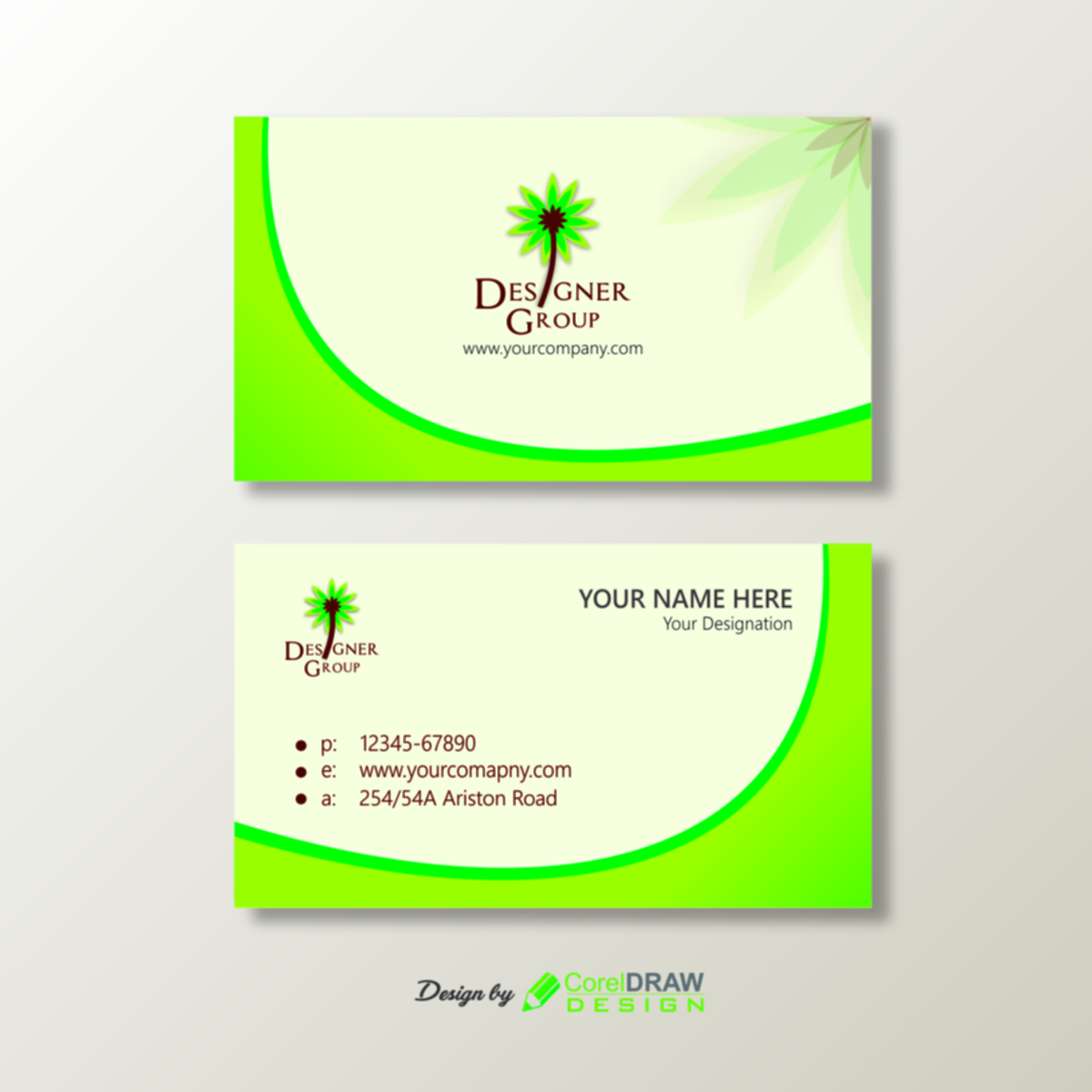 Company Id Card Fancy Design In Corel Draw X5 With Fancy Font full edit