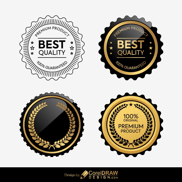 Premium quality guaranteed golden label Royalty Free Vector