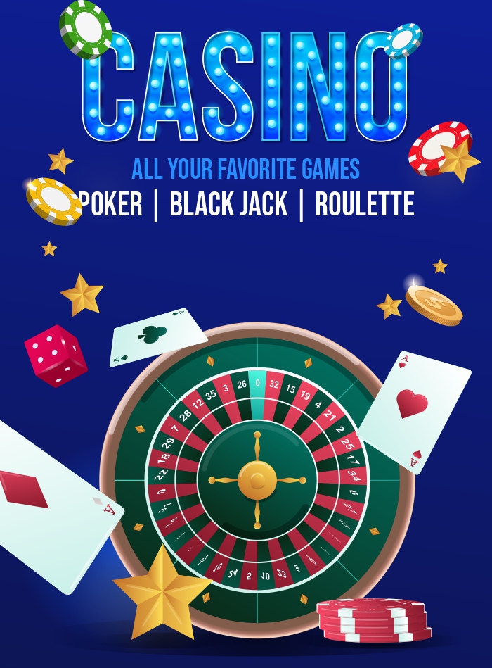 Vector vertical poster template for casino night and gambling