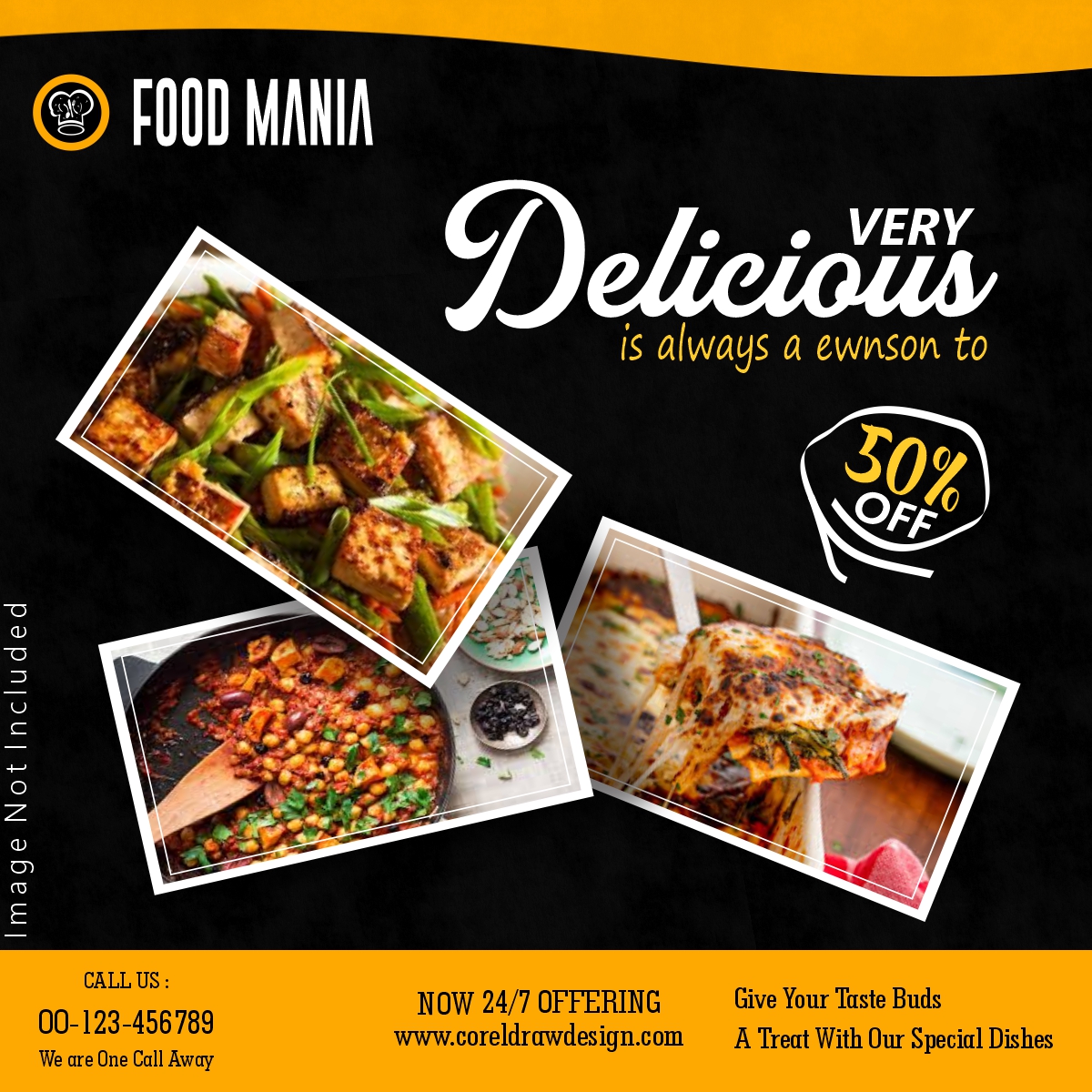 Veg Food Mania Restaurant Food Banner Template