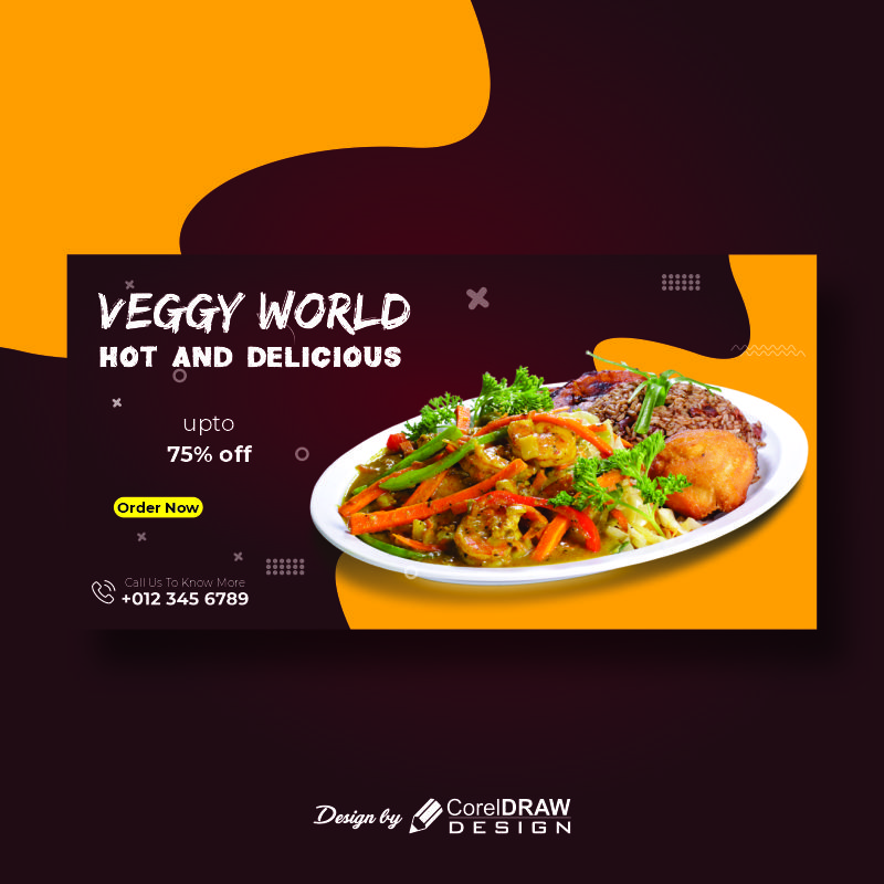 Veggy World Hot And Delicious Free Banner Template Download From Coreldrawdesign