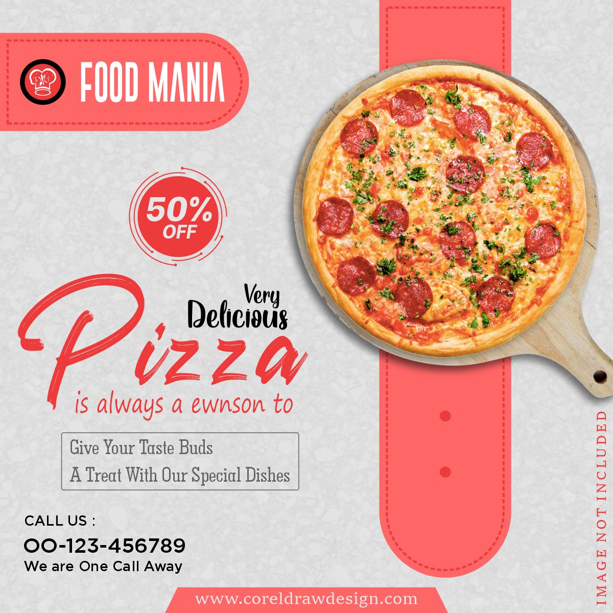 Very Delicious Pizza Restaurant Food Banner Template