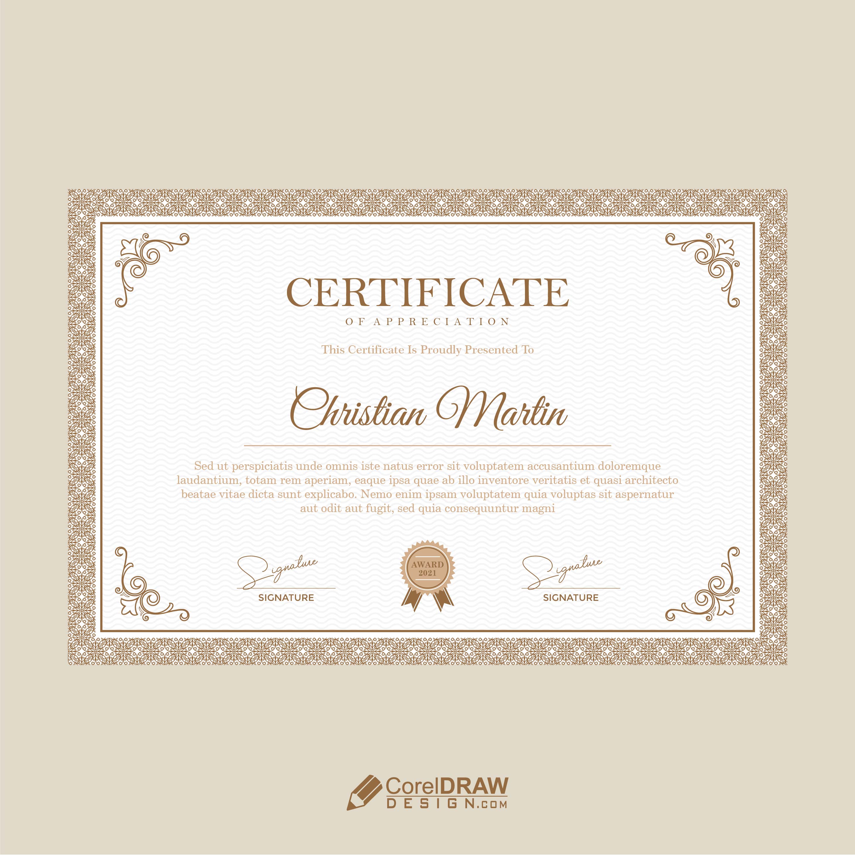 Vintage Traditional Corporate Certificate Vector