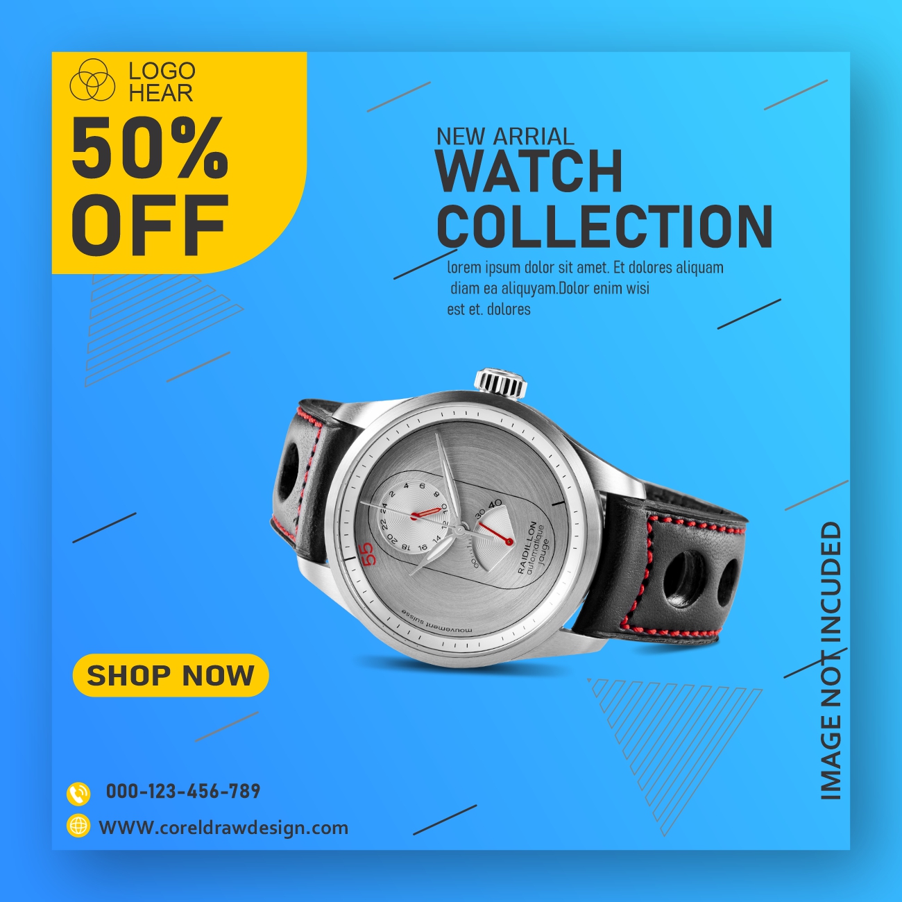 Download Watch Collection Banner Template CorelDraw Design Download 