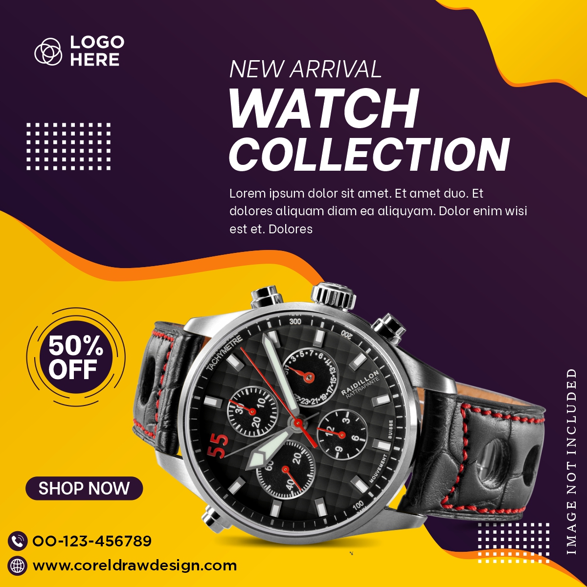 Watch Collection Promotion Social Media Banner Template Design