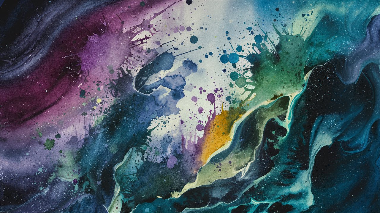 Water Splash Multicolor painting hd stock image