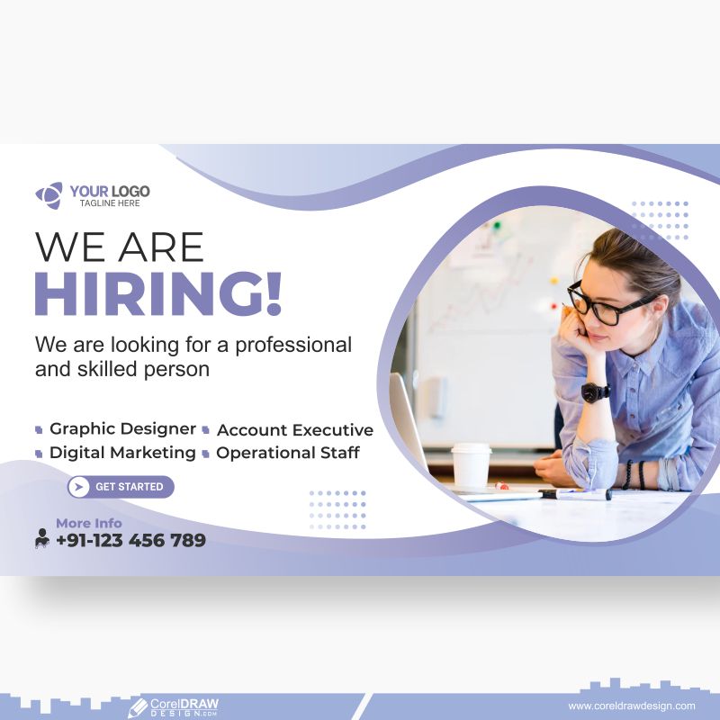 We Are Hiring Job Vacancy Webinar Or Promotional Online Seminar Web Banner Template Design CDR
