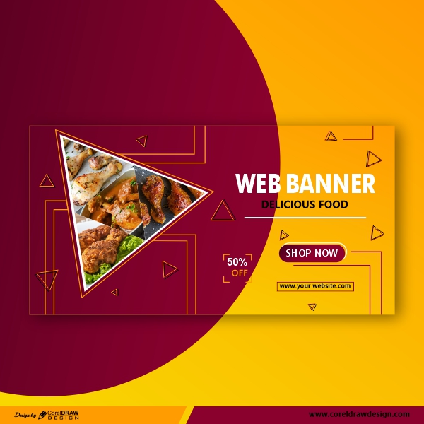 web banner delicious food template