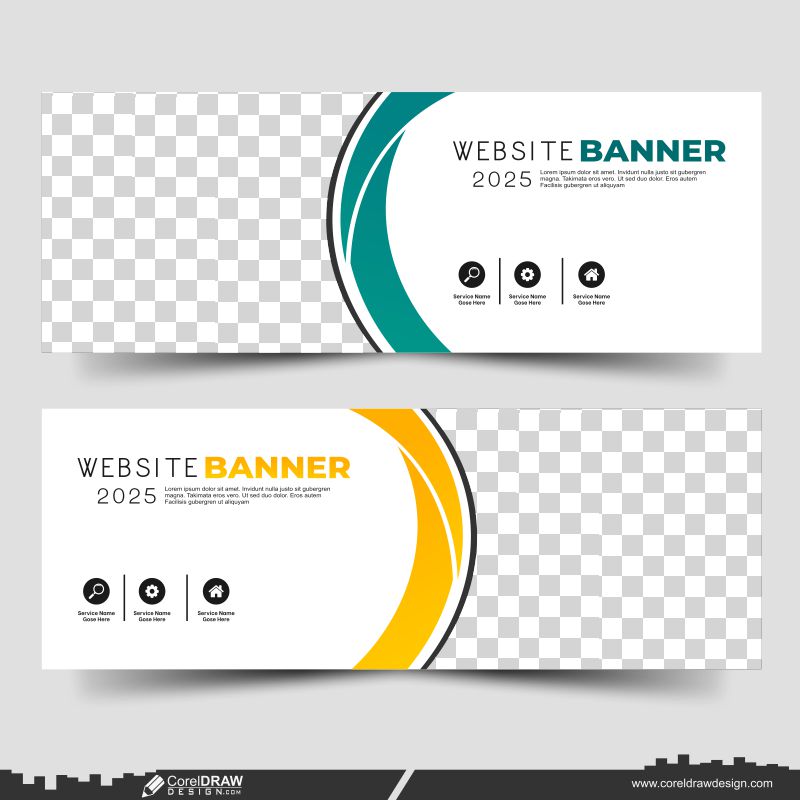 Website Banner Design Vector