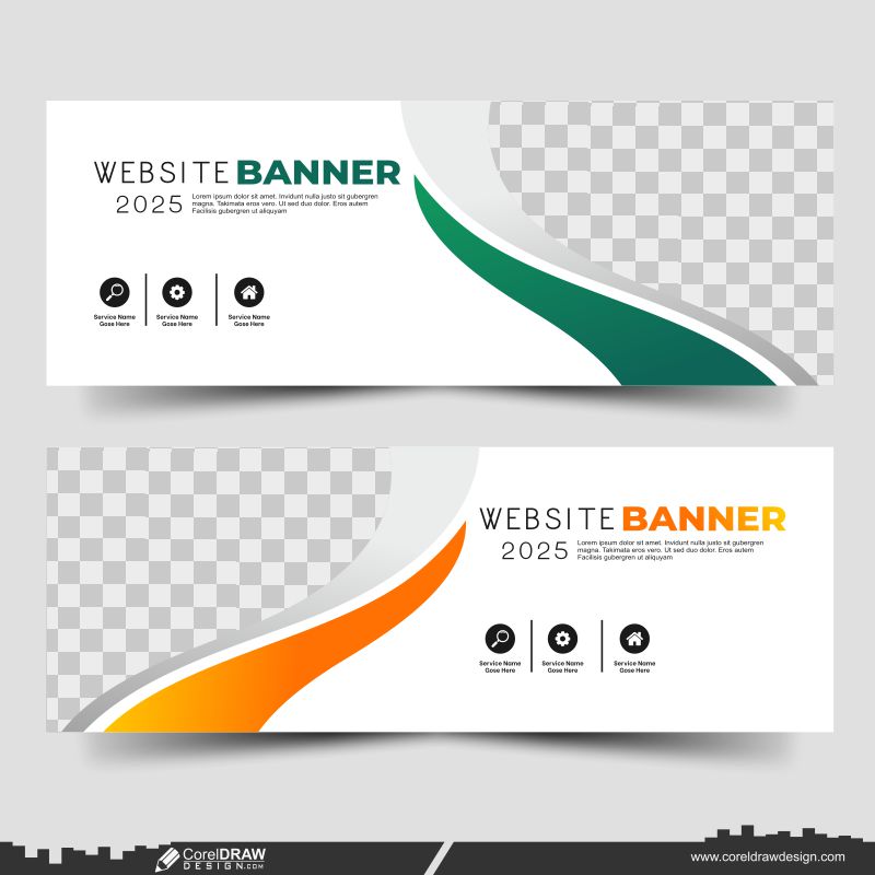 Website Design Banner Premium Green & Yellow abstract