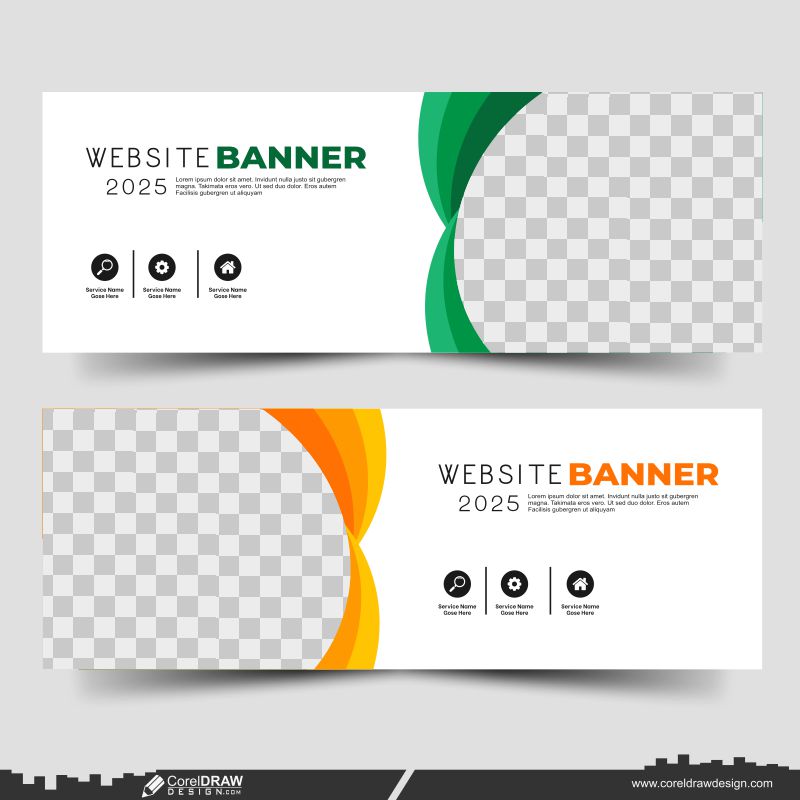 Website Design Banner Premium Green & Yellow background