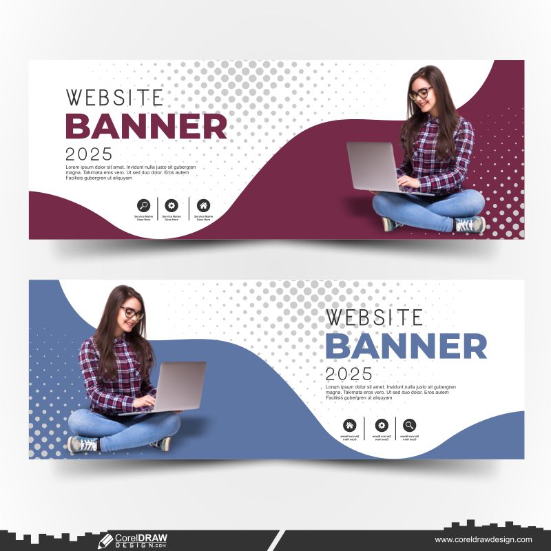Website Web Banner Design CDR Free Vector