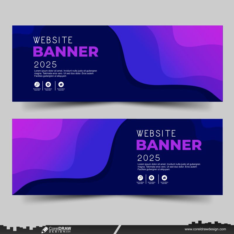 Website Web Banner download Design CDR Free