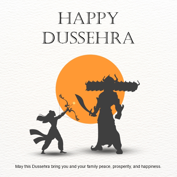 White and Gold Minimal Dussehra Greeting Instagram Post Vector Template CDR Download For Free