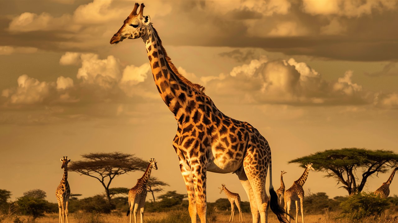 Wildlife photography of giraffe stock image