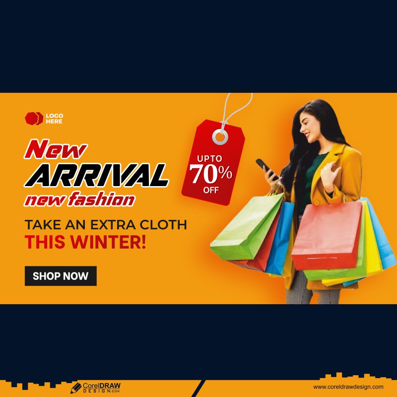 winter extra sale banner design CDR free