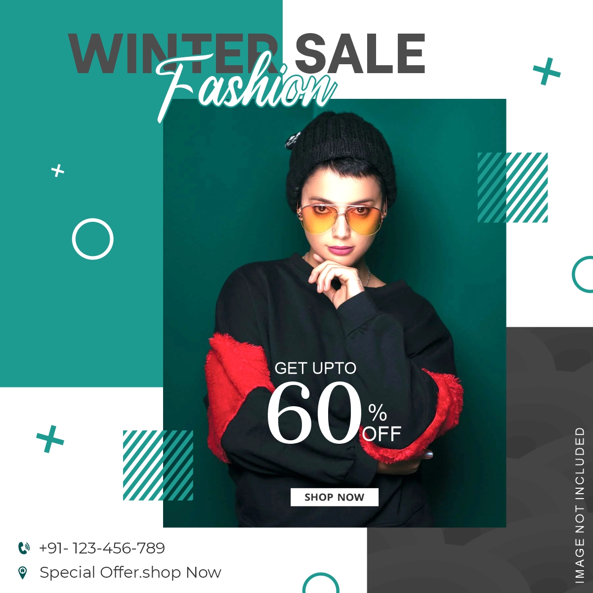 Winter Fashion Sale Instagram Post Template Vector Design