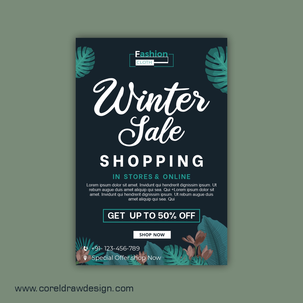 Winter Sale Banner Template Design Vector