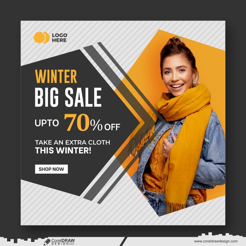 winter sale template design CDR free