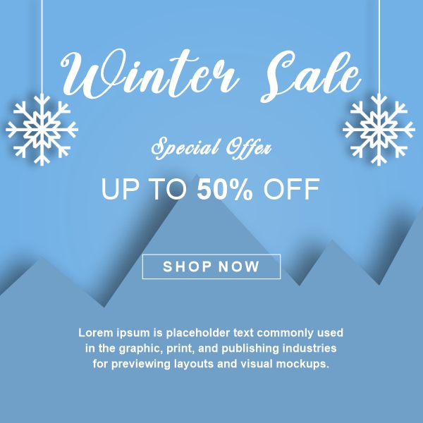 Winter sale Vector Banner Creative Design For Free In CDR file