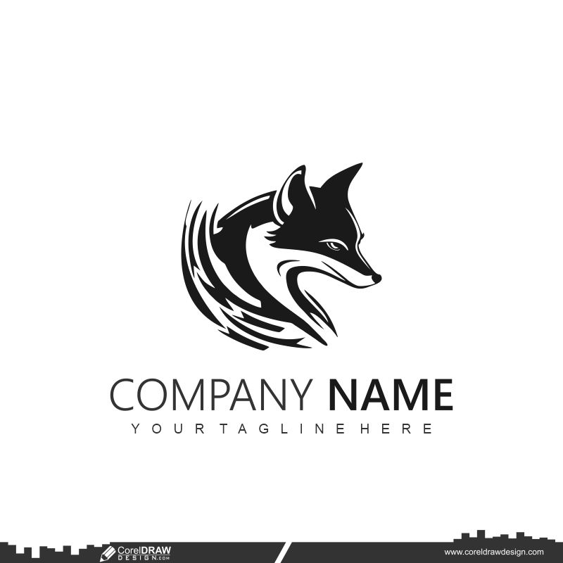 wolf logo design template cdr download