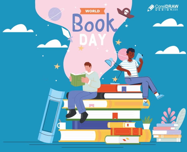 world book day Free vector hand drawn illustration Design Download For Free With Cdr File