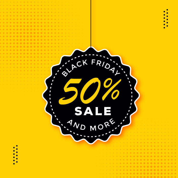 Yellow Abstract black friday sale label vector