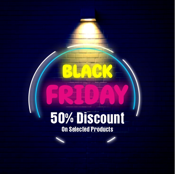 Yellow and Pink Neon Black Friday CDR Banner Download For Free