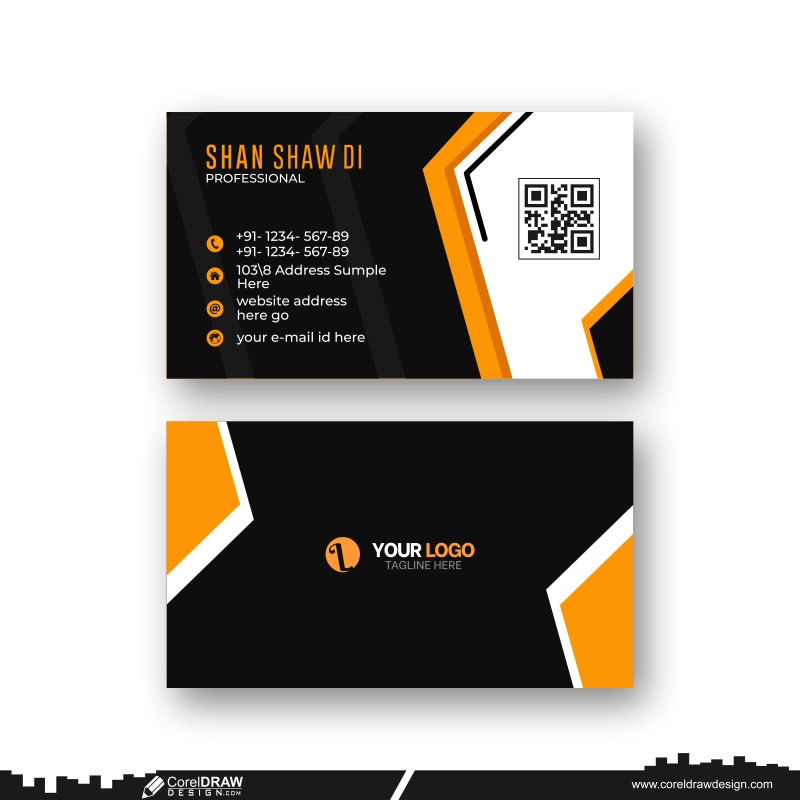 yellow & black business card design