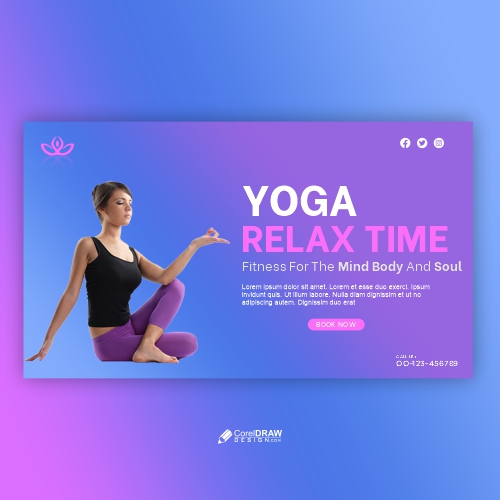 Yoga Banner Template Theme Free Vector