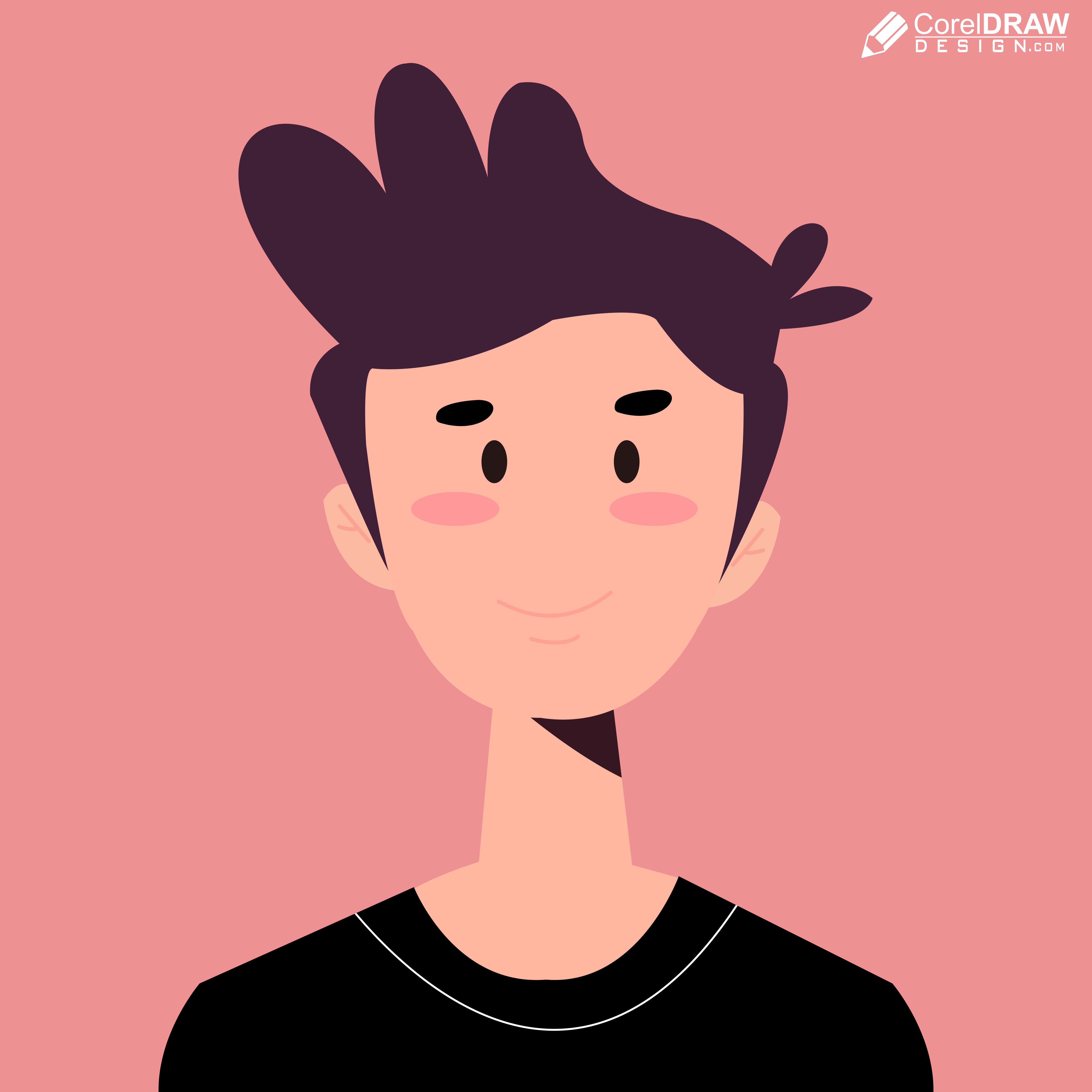 Young smiling boy character vector design