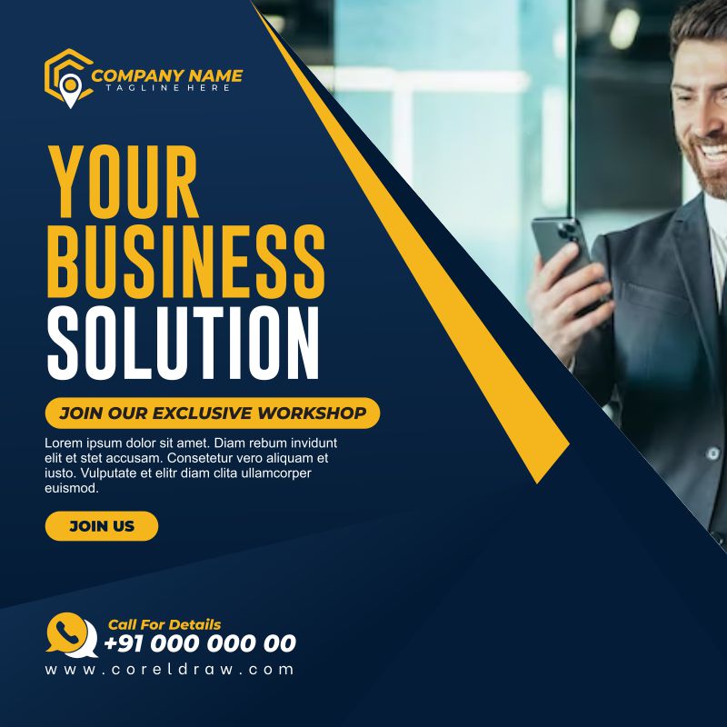 Your Business Solution Banner Template Design Download Vector  