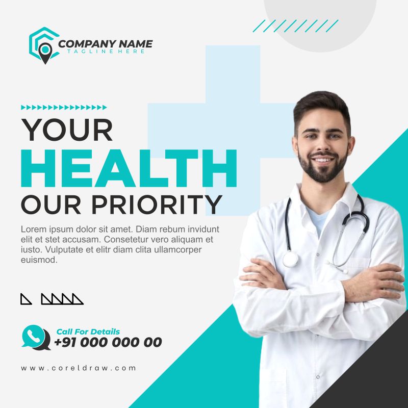 Your Health Care Template Design Download Vector