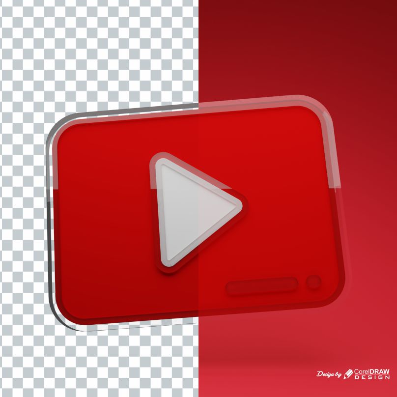 Youtube Glass Effect Logo JPG and PNG With Background Download Free Image From Coreldrawdesign