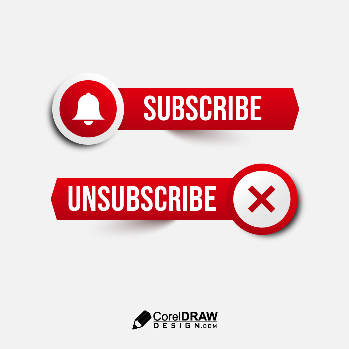 Youtube Subscribe Unsubscribe Icons Vector