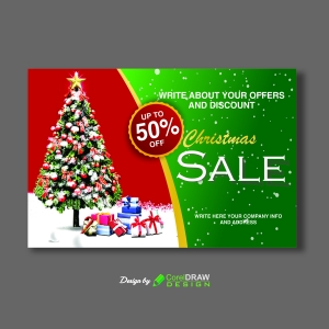 elegant christmas-sale-green-theme-banner-design