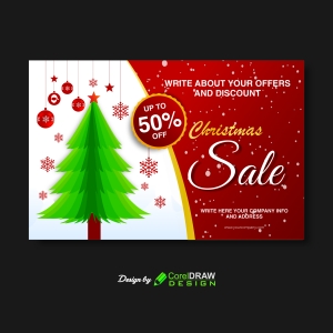 elegant christmas-sale-red-banner-design