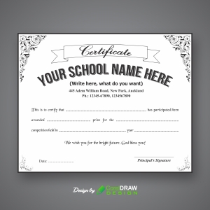 Simple School Certificate template 