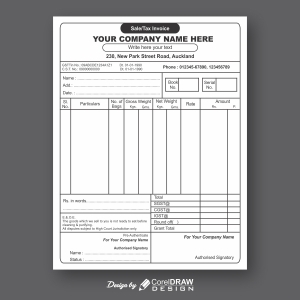 Indian Tax Invoice Format in Single Color