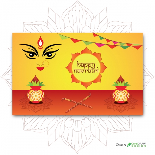 Happy Navratri Background or Banner Design
