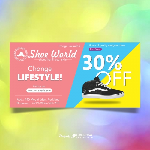 colourful sale banner template with product description