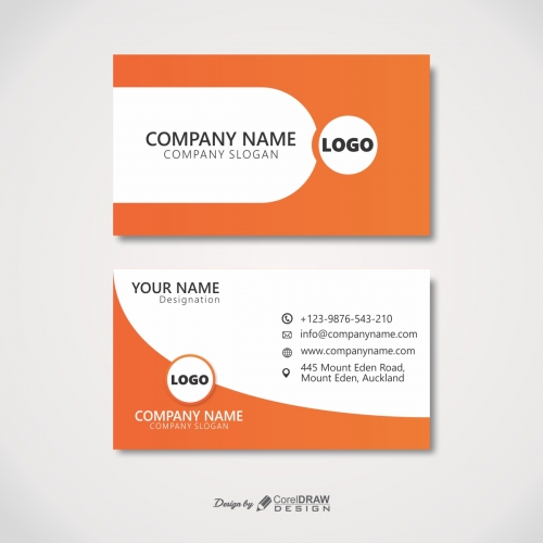 Orange-white Shape Business Card